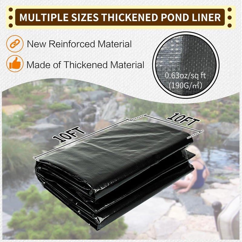 yeezo 10X10FT Reinforced PE Pond Liner, KOI Pond Liners for Outdoor Ponds, Enhanced 5-Layer Structure Pond Liner for Fish, Duck, Garden Raised Bed and Waterscape Pond(0.63oz/sq ft Thickness) - Image 3